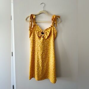 Forever 21 Yellow Floral Print Sundress
